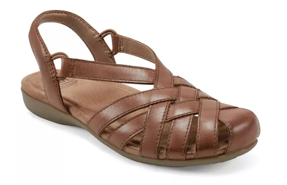 Earth Origins Sandals Women's Size 8.5 Berri Woven Flat Slingback Leather NEW